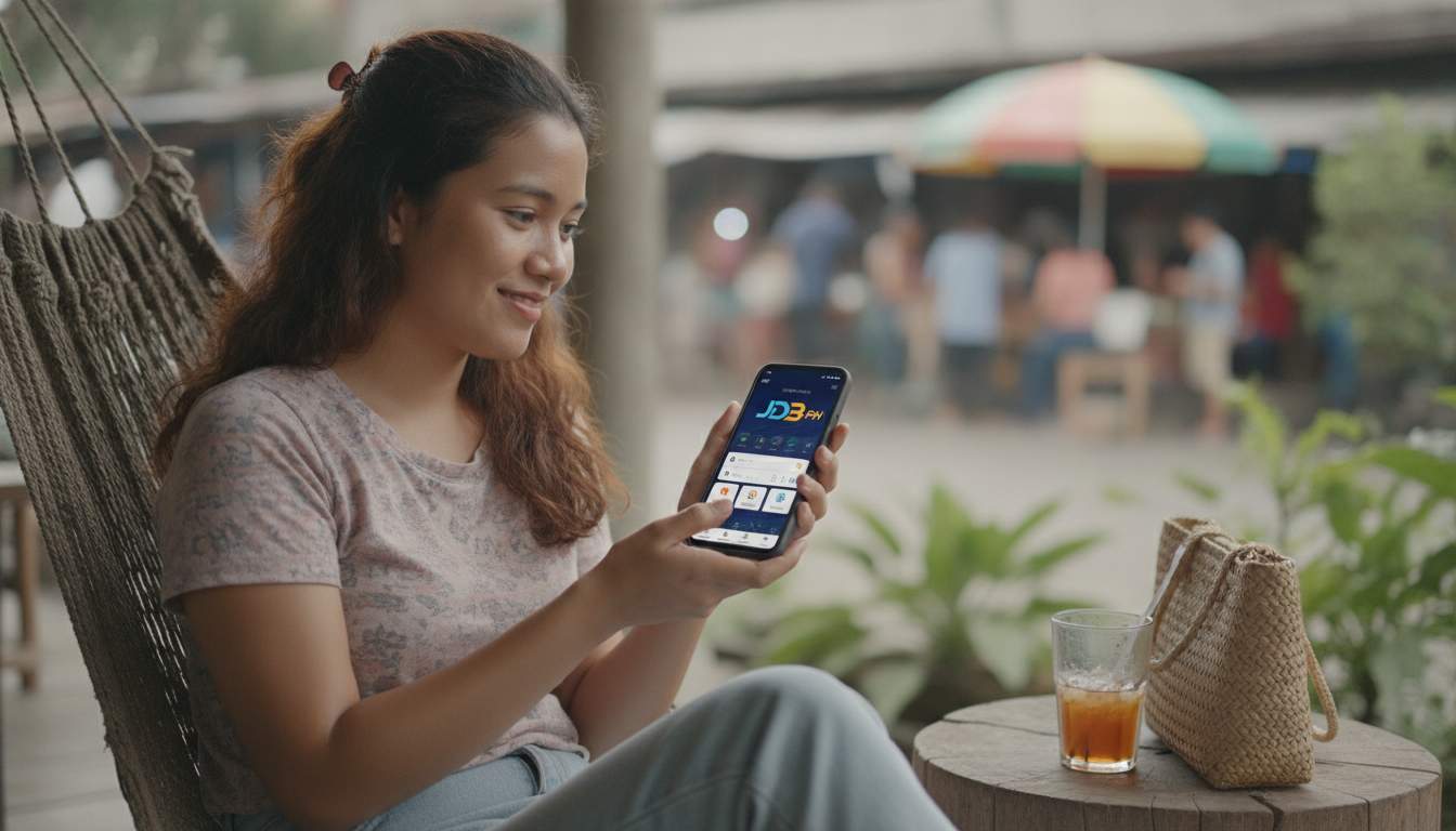 Philippines woman using the JDB-PH app