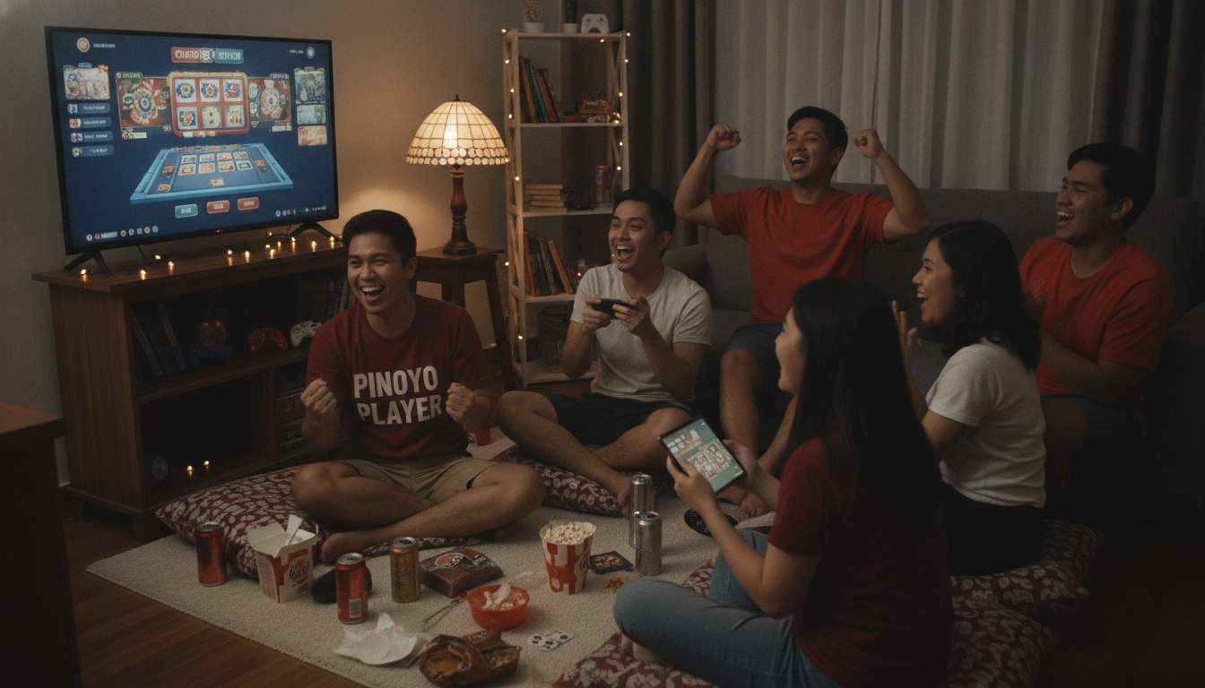 Excited players enjoying online casino